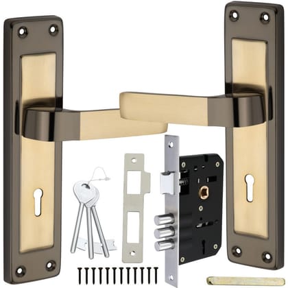 BUCKLER Iron Mortise Handle Lock for Main Door, Bedroom, Main Gate Heavy Duty-70MM Double Turn Lock-8 Inch-Mazda