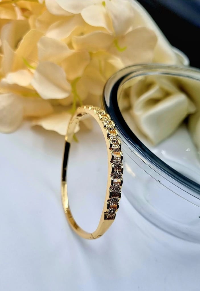 "Radiant Elegance: CZ Stone Bangle Bracelet"