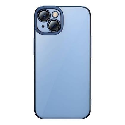 Baseus Glitter Transparent Case And Tempered Glass Set For IPhone 14 Plus (Blue) ARMC021403