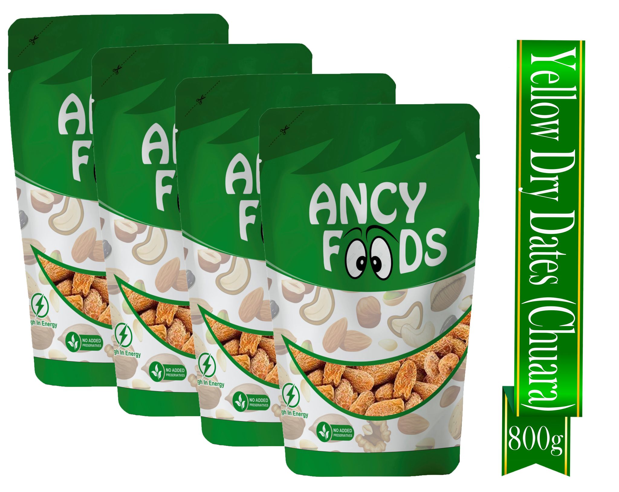 Ancy Peela Chuara 800 Grams (200 Grams X 4) - Traditional Yellow Dry Dates | Peela Sukha Khajoor Known For Their Natural Sweetness | Widely Used in Indian Kitchens for Sweets, Kheer, and Heal