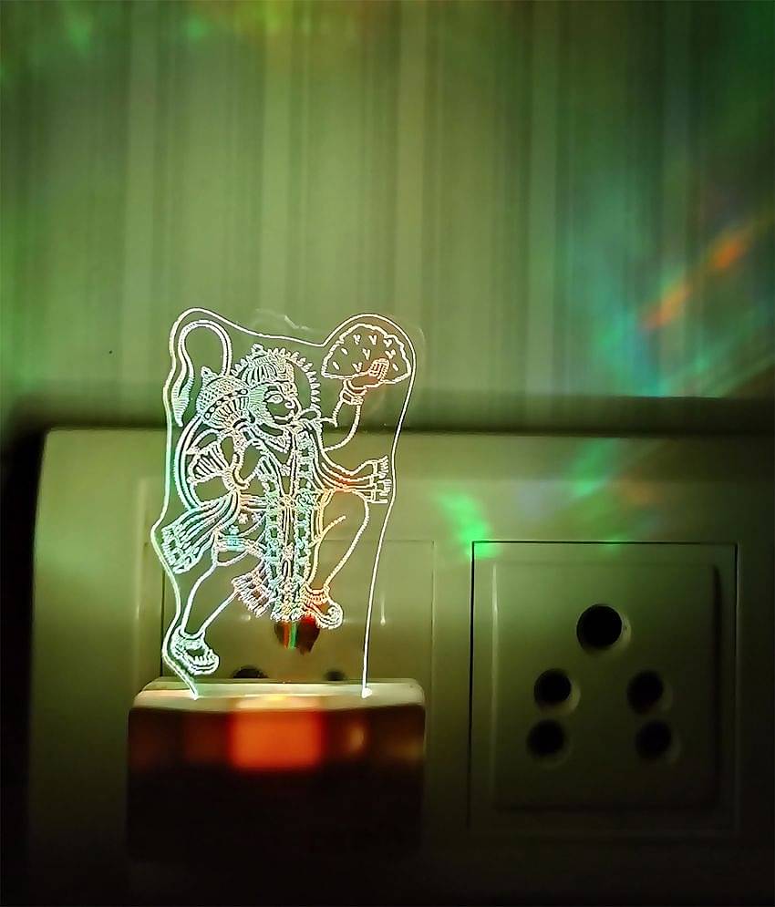DIONA Night Lamp Hanuman Parvat Maruti Bajarangbali LED God Bedroom, Mandir