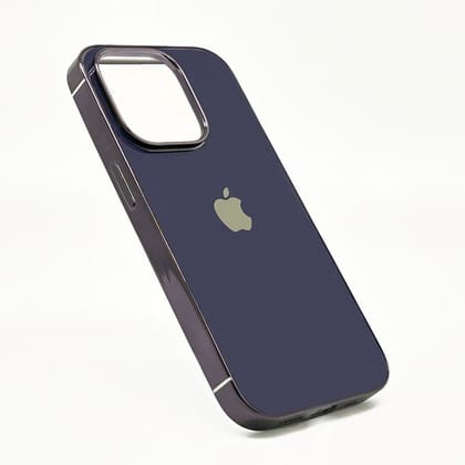 iPhone 14 Case - MyCase Cover with Glass Finish Chrome Border Soft-Deep Purple