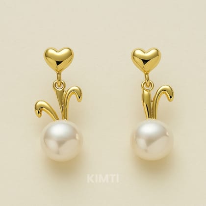 Cute Bunny White Drop Earring