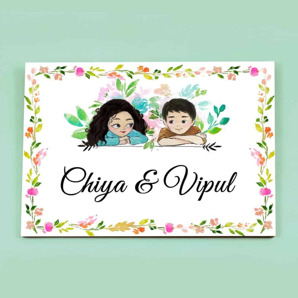 Couple - Handpainted Personalised Name plate