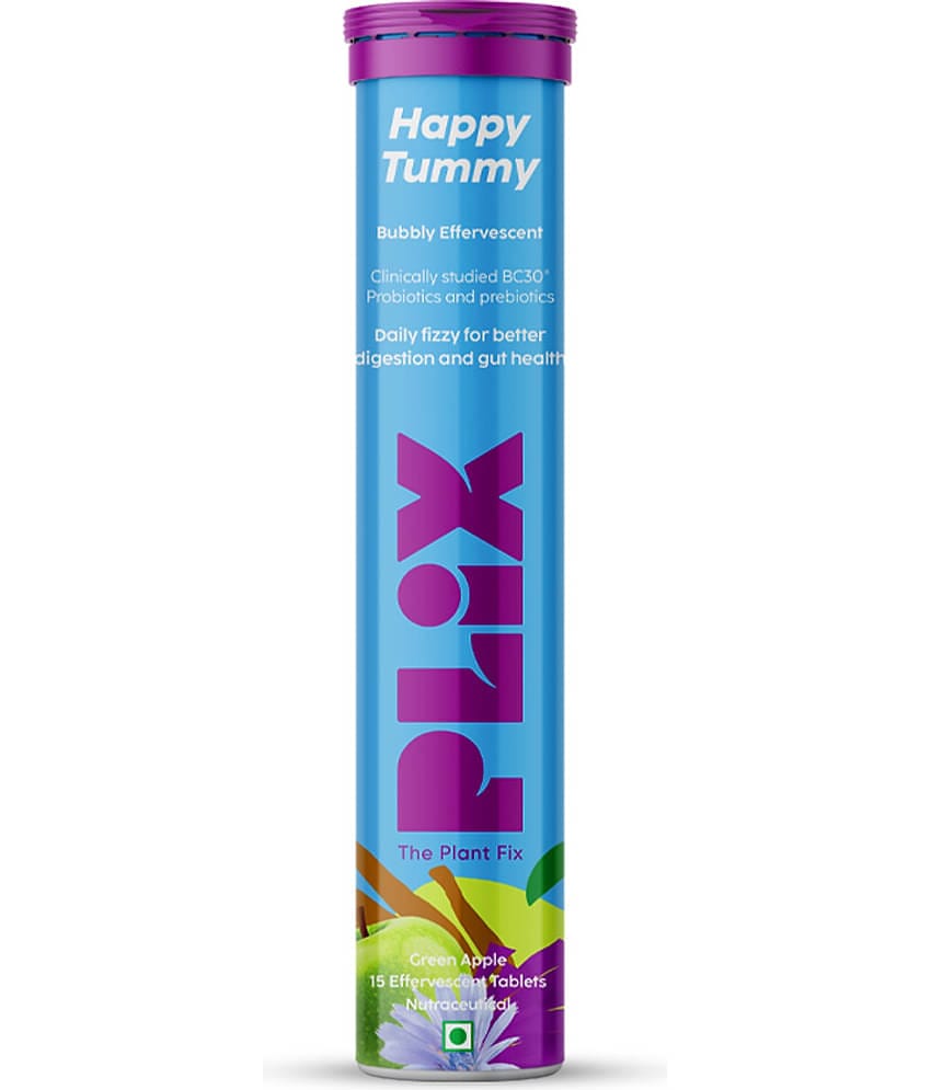 The Plant Fix Plix Happy Tummy + PreProbiotics With Clinically Studied BC30(15 Tablets)