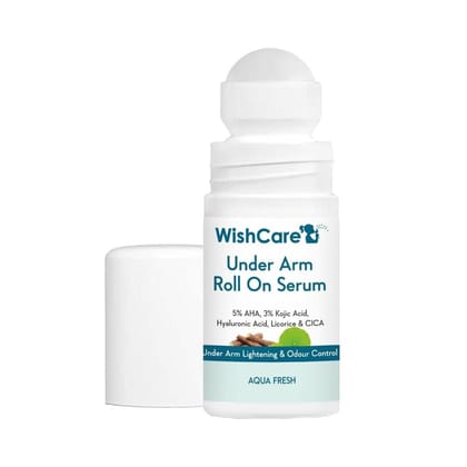 WishCare Underarm Roll On For Women & Men | Reduces Pigmentation, Brightens Skin & Prevents Body Odour | With AHA, Kojic Acid & Hyaluronic Acid | Long Lasting Aqua Fragrance | 50ml WishCare Underarm Roll On For Women & Men | Reduces Pigmentation, Brighte