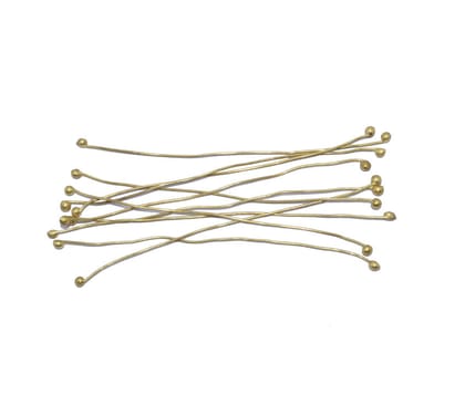 Gold 24 Gauge Brass Fuse Wire (Ball Pins) For Jewellery Making , BPP-010-Per Packet of 50 Gram / 3 Inch