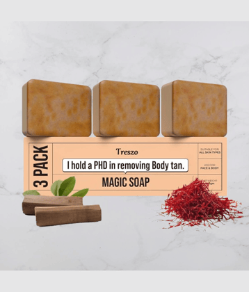 Treszo Beauty Gharr Magic Soap for tan removal Soap for All Skin Type ( Pack of 3 )