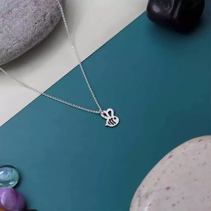 Bumble Bee Pendant Necklace-Silver