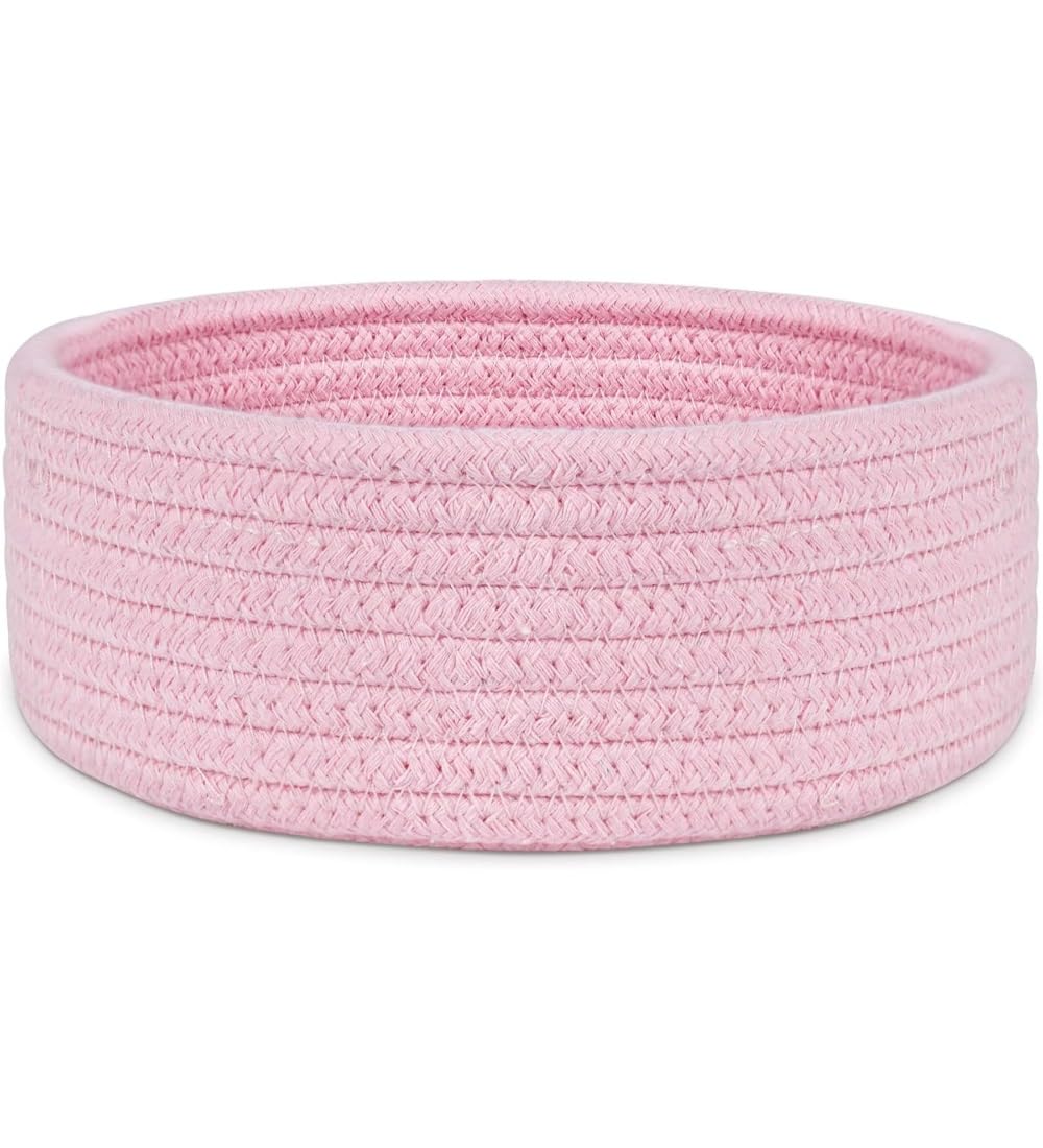 Generic Cotton 8x3 Inch Round 1 Pcs Bedside Organizer With Out Lid (Pink)-PID66377