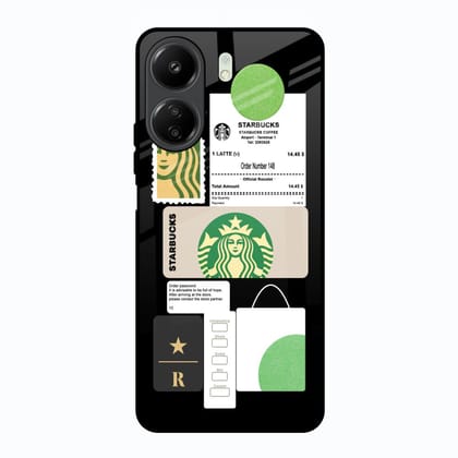 Coffee Latte Glass Case for Redmi 13C