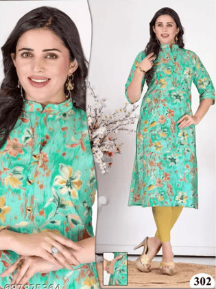 Muslin Tai Patti Straight Kurta with Buttons & Side Pocket  Elegant Wear