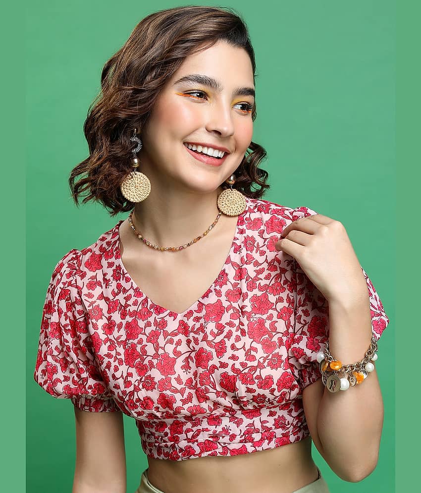 Ketch Women's Polyester Crop Top ( Multicolor )