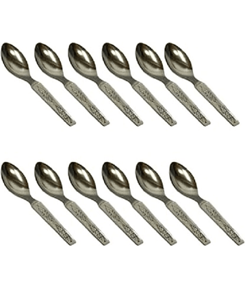 Dynore 12 Small Spoons Stainless Steel Table Spoon Silver ( Pack of 12 )