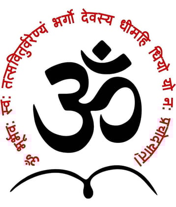 Asmi Collection Gayatri Mantra and Om Wall Sticker ( 64 x 60 cms )