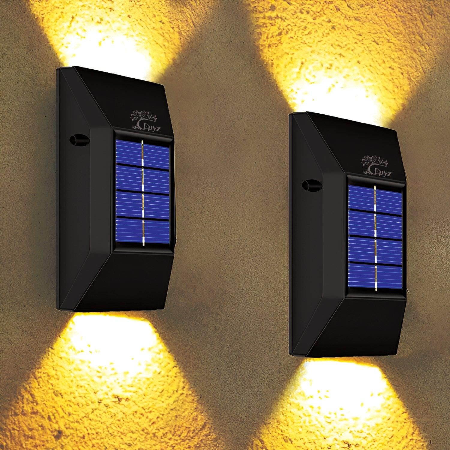 Solar 6 LED Wall Light-Pack Of 2