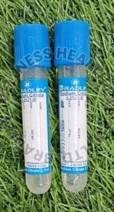 BLOOD COLLECTION TUBE (NON VACCUM) DOUBLE CAP SODIUM CITRATE 2.7ML DOUBLE CAP  1 Box 100 Pic