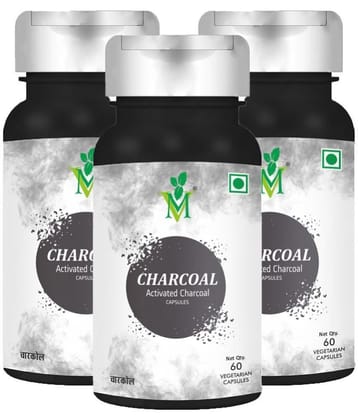 Charcoal Activated Veg. Capsules Pack of 3 - 60's