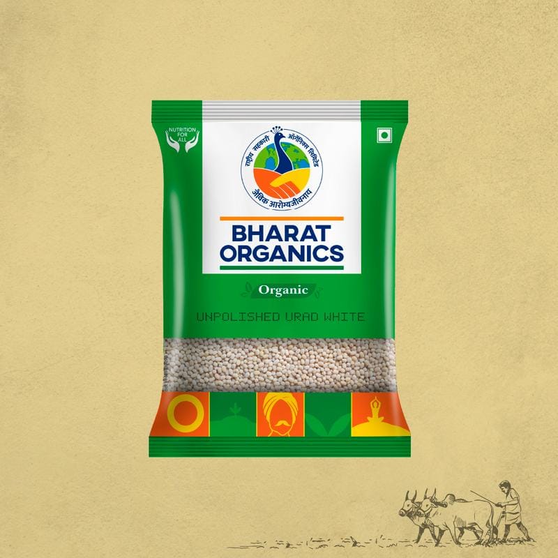 Organic Unpolished Urad Gota White - Bharat Organics