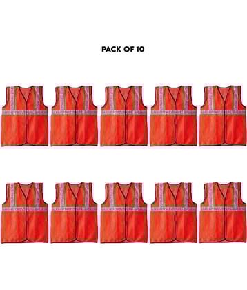 LAXMI Safety Jacket Orange (Pack of 10) Safety Jacket