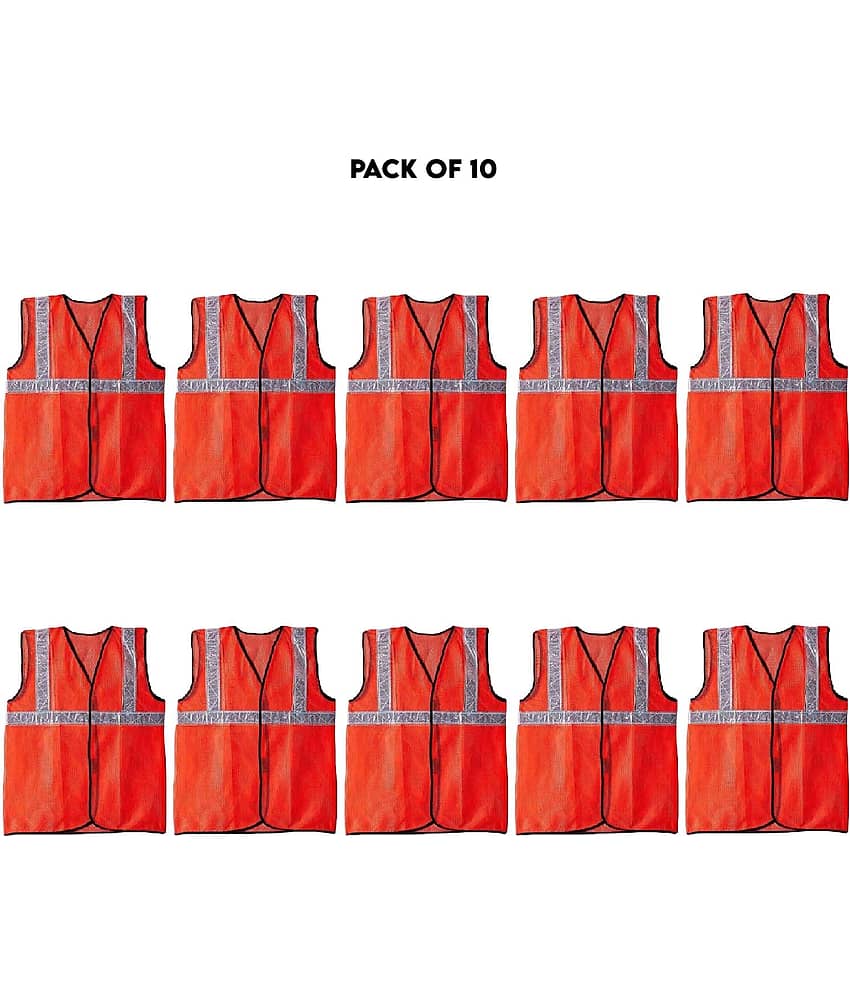 LAXMI Safety Jacket Orange (Pack of 10) Safety Jacket