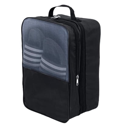 Storite 14 Inch Travel Shoe Bag,Cover,Pouches - Gym Men and Ladies Footwear Packing Storage Portable Cover - Storage Travel Organizer for Women & Men - Grey (Black)