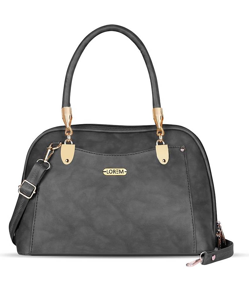 Lorem Handheld Faux Leather Set of 1 ( Dark Grey )