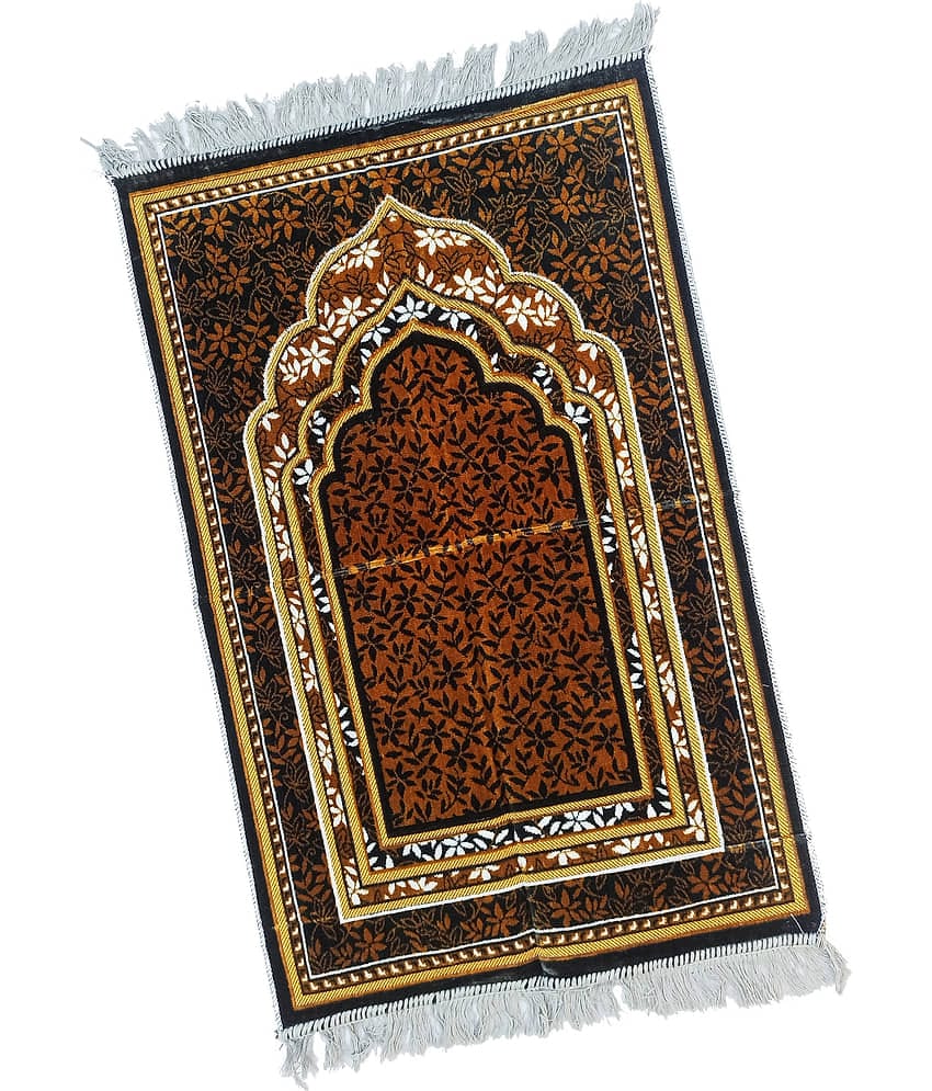 ADIRNY Black Single Velvet Prayer Mat ( 110 X 70 cm )