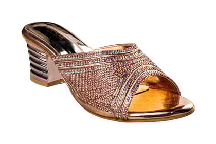 Trendz Ladies Rose Gold Wedding Chappal-Rose Gold / 9 / Ethnic