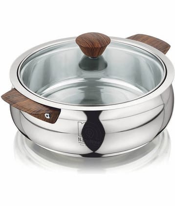 NanoNine - Royal Serve Double Wall Steel Steel Serve Casserole ( Set of 1 , 2650 mL )