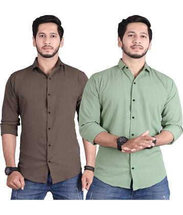JEEVAAN - THE PERFECT FASHION Cotton Blend Slim Fit Solids Full Sleeves Men's Casual Shirt - Multi ( Pack of 2 )