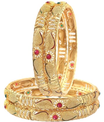 Jewar Mandi - Gold Bangle Set ( Pack of 1 )