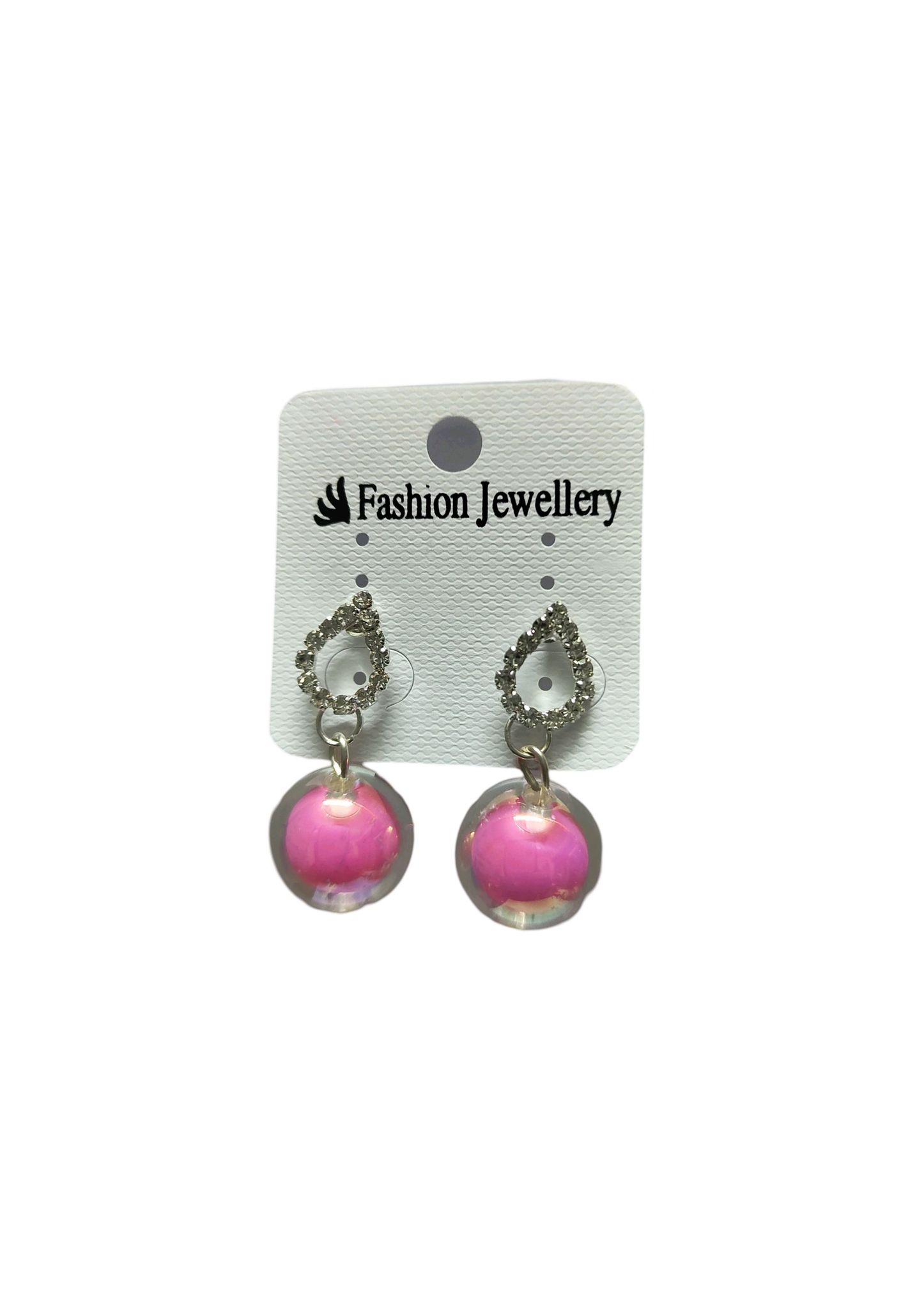 Fashion Jewelry Pink Rhinestone Dangle Earrings