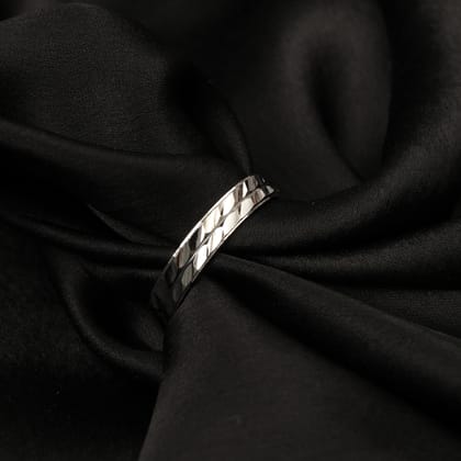 925 Sterling Silver Textured Band Ring for Men & Women | Classic Minimal Design | Daily Wear Ring