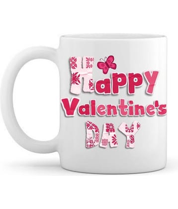 thriftkart Ceramic White Valentine Mugs - Pack of 1