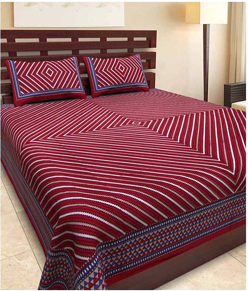 Uniqchoice Cotton Double Bedsheet ( Red )