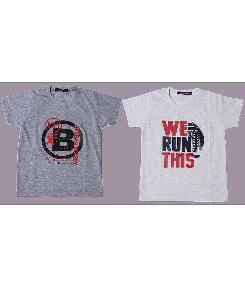 NEUVIN Pack of 2 Boys Cotton T-Shirt ( Multi Color )