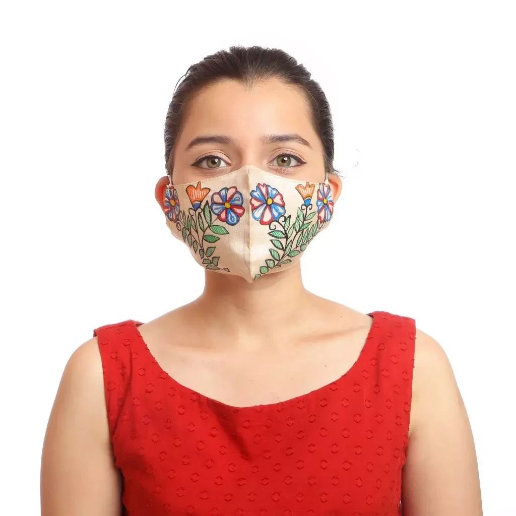 Tisser Madhubani Handpainted Face Mask