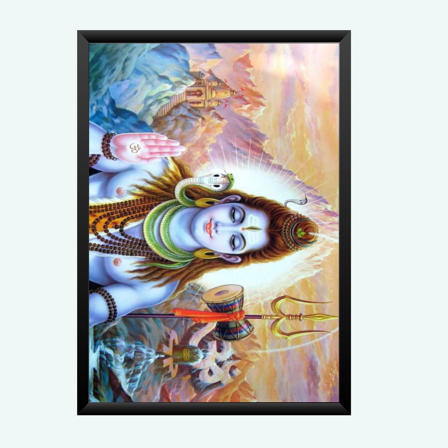 NOKKES Bhagwan Shiv Ji Wall Photo Frame For Puja And Wall Decoration Wall Photo Frame Size 8X12 Inch5