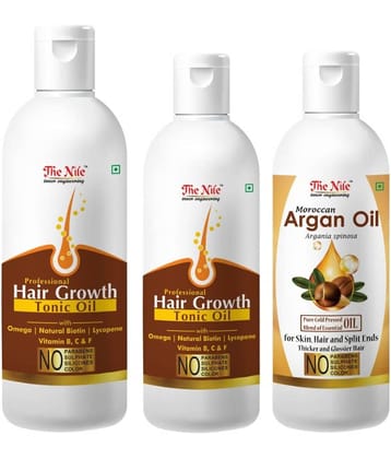 The Nile Hair Tonic  150 ML + Hair Tonic  100 ML + Argan Oil 100 ML 350 mL Pack of 3