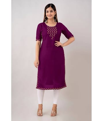 Kapadia - Purple Rayon Women's Straight Kurti ( Pack of 1 )