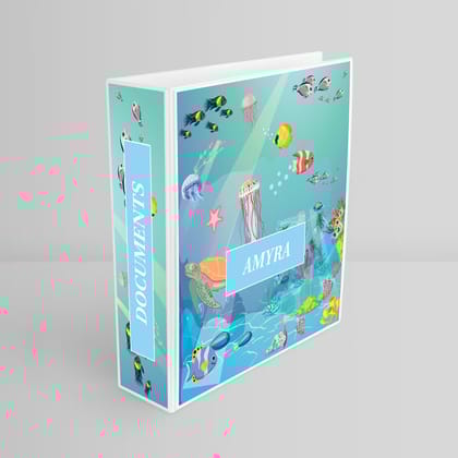 Ocean Bed Binder File (kids)-Sea Green Gradient