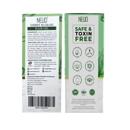 NEUD Ghrit Kumari Aloe Vera Hair Oil With Ratanjot, Bhringraj for Men and Women - 150 ml