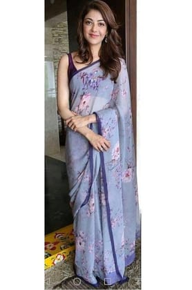 AWESOME LINEN COTTON PRINTED SAREE -1726