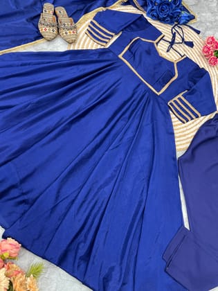 Designer Party Wear Look Anarkali Gown And Pent With Dupatta Designer Party Wear Look Anarkali Gown And Pent With Dupatta
