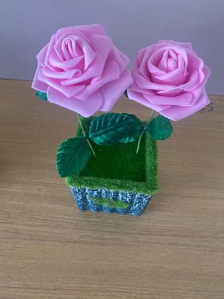 Handmade foam roses with vase
