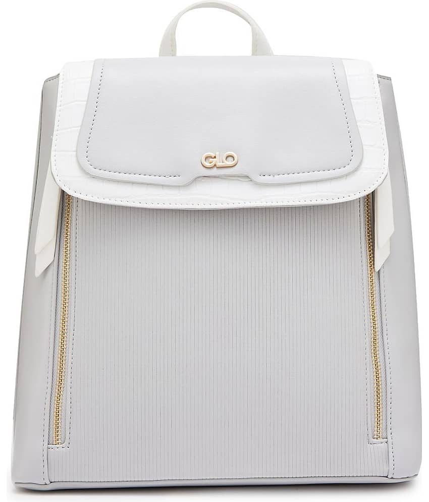 Globus - Light Grey PU Backpack ( 10 Ltrs )