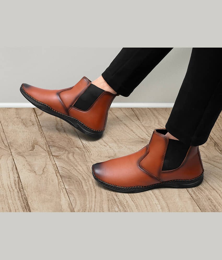 POS Planet of Shoes Black Men's Chelsea Boots