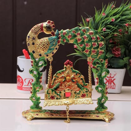 DreamKraft Gold Plated Metal Laddu Gopal Jhulla Palana with Meenakari Work DreamKraft Gold Plated Metal Laddu Gopal Jhulla Palana with Meenakari Work
