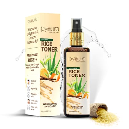 100% pure extract of Brown Rice Water Advanced Hydrating Toner<h4> Niacin Rich, With Aloe vera, Orange Peel, Green Tea & Licorice Extracts<h4> <h6> Alcohol Free, 100% natural, easy-to-use mist sp